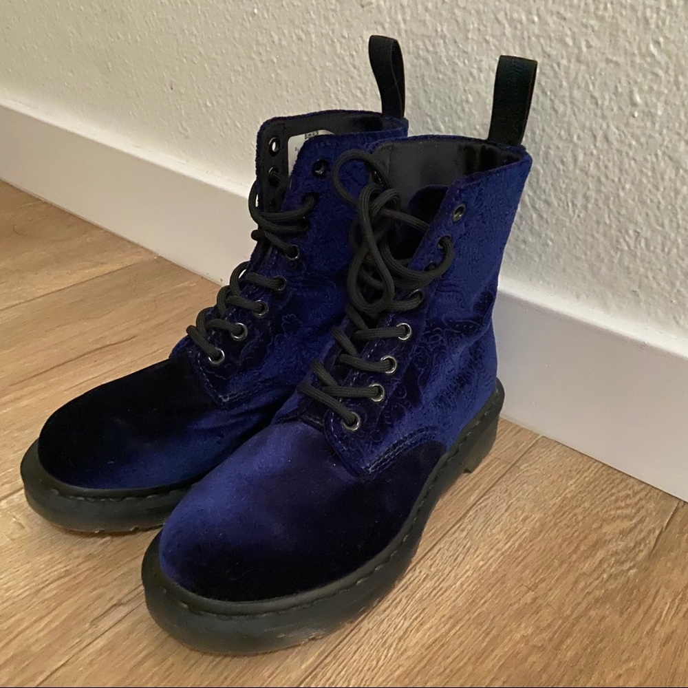 Dr. Martens 1460 velvet embossed brocade boots